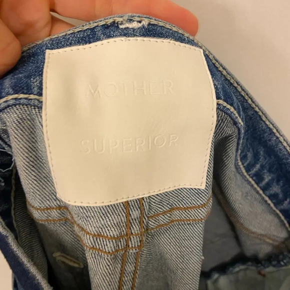 MOTHER Superior Denim High Waisted Rider Ankle Running with Scissors Blue 30 - Picture 6 of 8